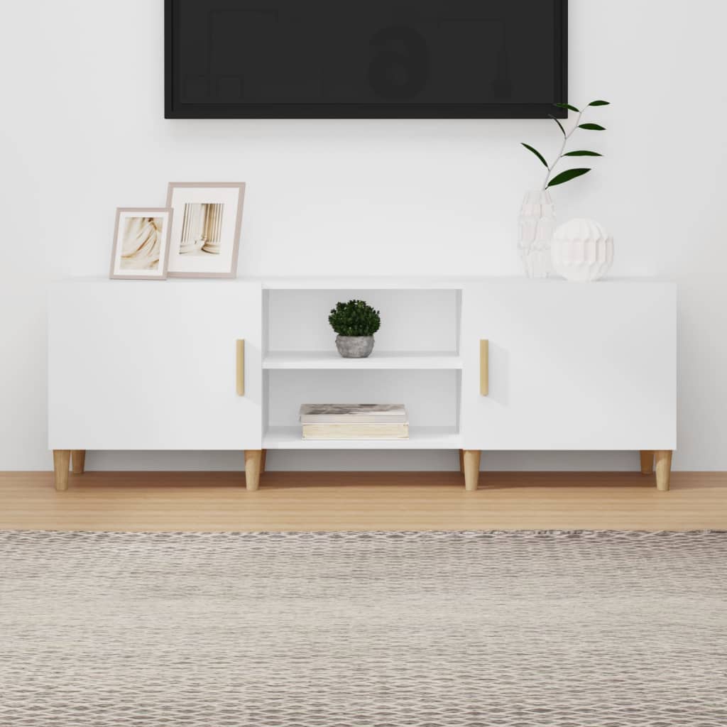 Meuble TV Blanc 150x30x50 cm Bois d'ingénierie - XIOS