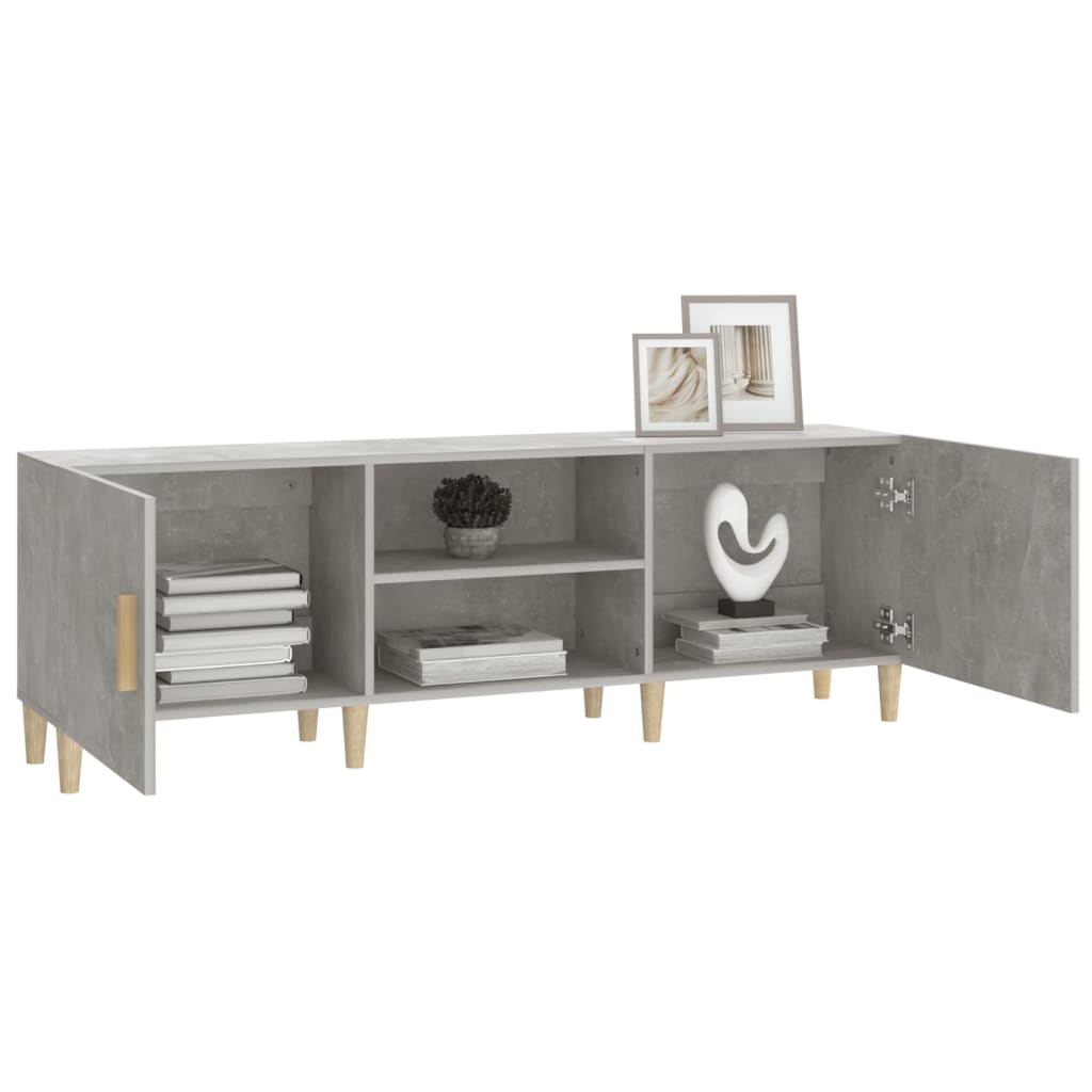 Meuble TV Gris béton 150x30x50 cm Bois d'ingénierie - XIOS