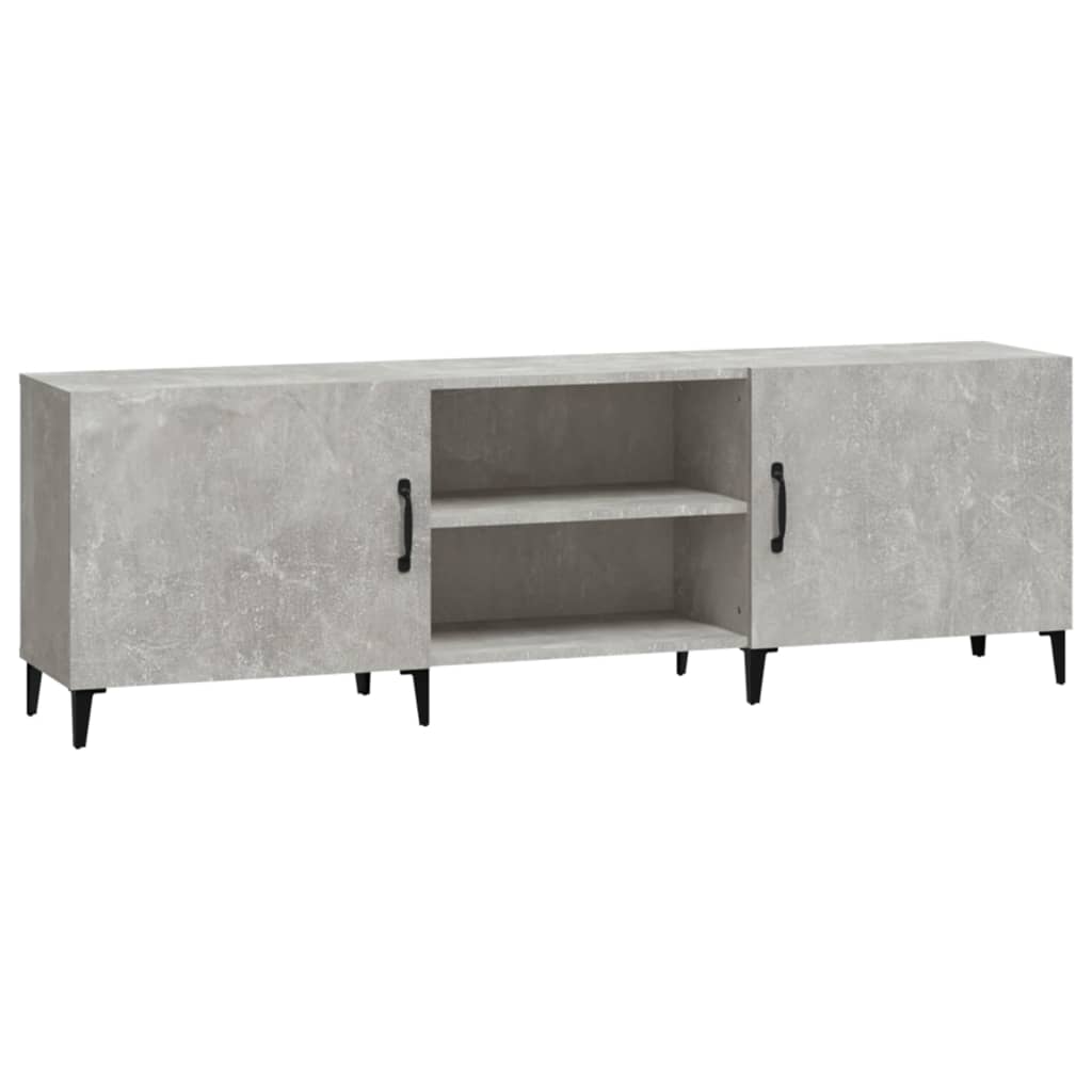 Meuble TV gris béton 150x30x50 cm bois d'ingénierie - XIOS