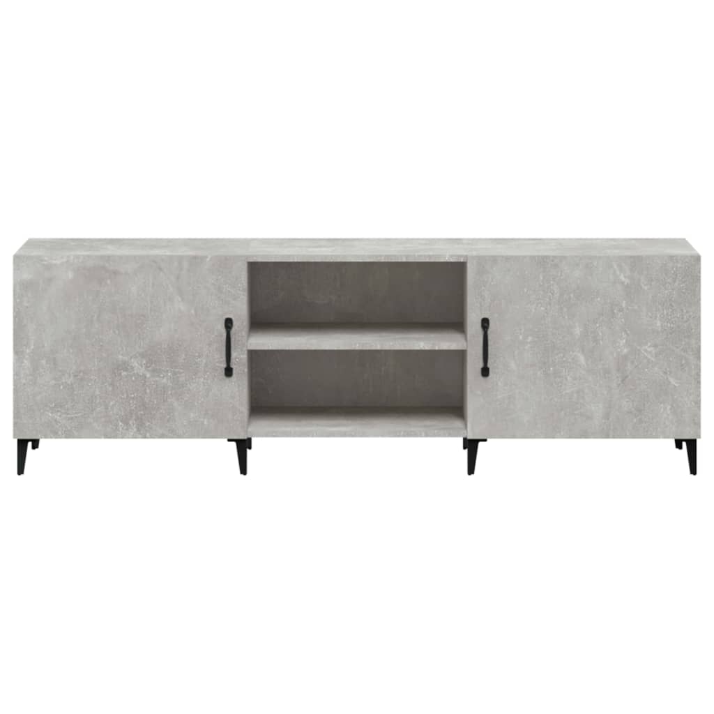Meuble TV gris béton 150x30x50 cm bois d'ingénierie - XIOS