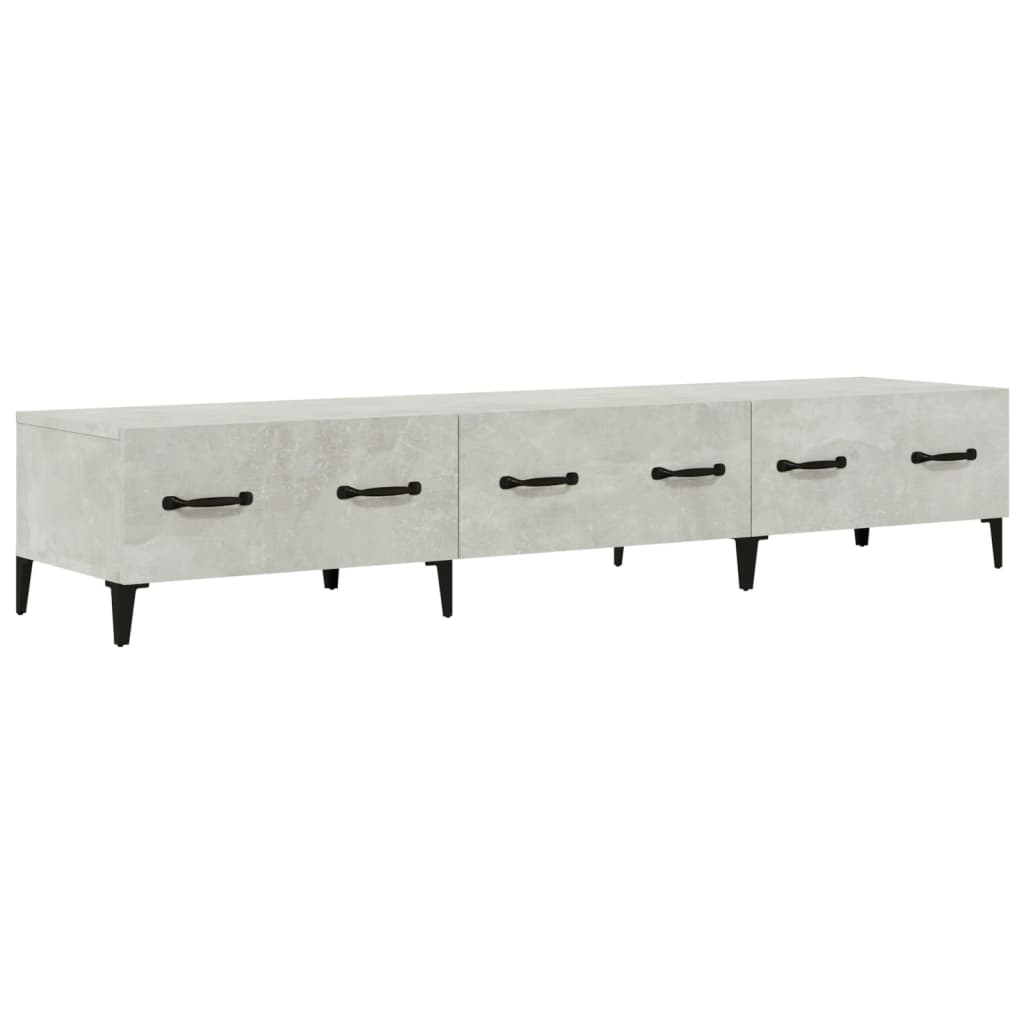 Meuble TV Gris béton 150x34,5x30 cm Bois d'ingénierie - XIOS