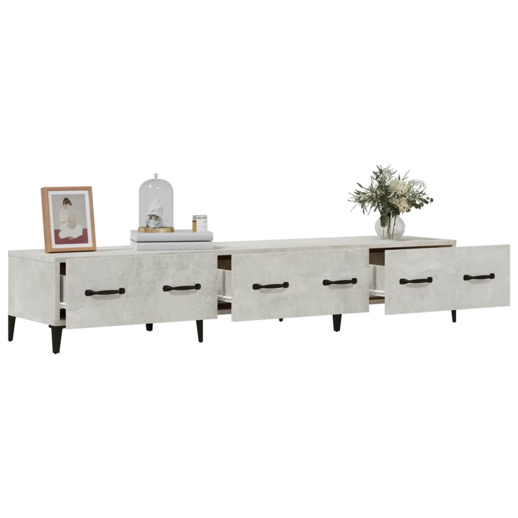 Meuble TV Gris béton 150x34,5x30 cm Bois d'ingénierie - XIOS
