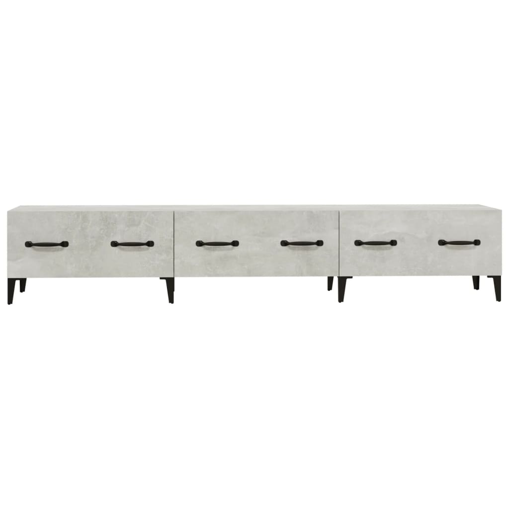 Meuble TV Gris béton 150x34,5x30 cm Bois d'ingénierie - XIOS