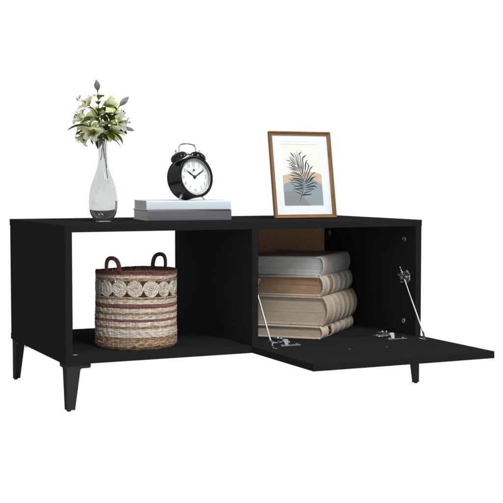 Table basse noir 90x50x40 cm bois d'ingénierie - XIOS