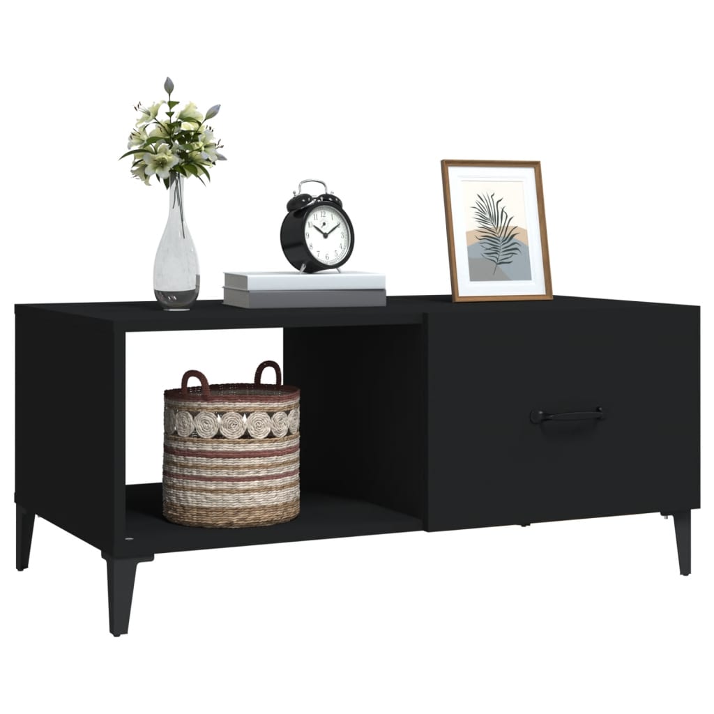 Table basse noir 90x50x40 cm bois d'ingénierie - XIOS