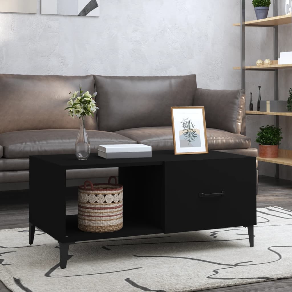 Table basse noir 90x50x40 cm bois d'ingénierie Tables basses vidaXL