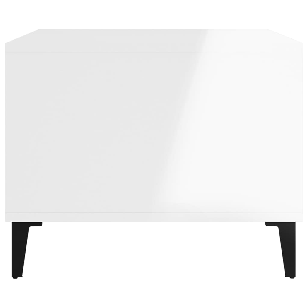 Table basse Blanc brillant 60x50x40 cm Bois d'ingénierie - XIOS