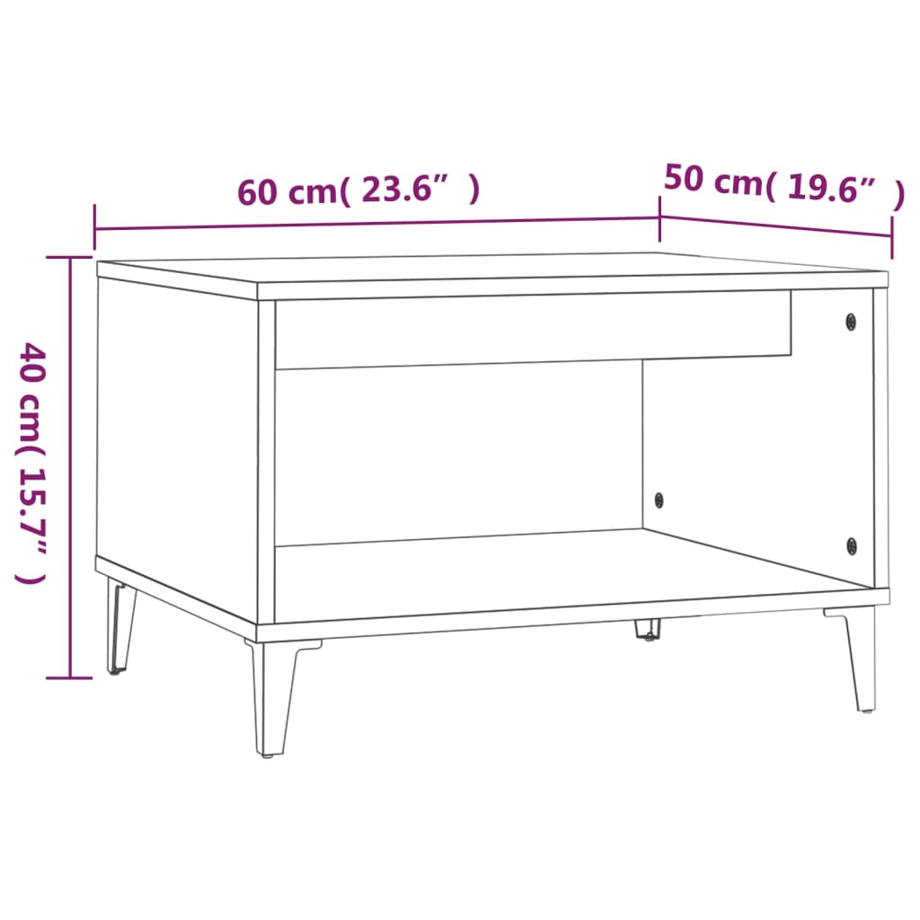 Table basse Blanc brillant 60x50x40 cm Bois d'ingénierie - XIOS