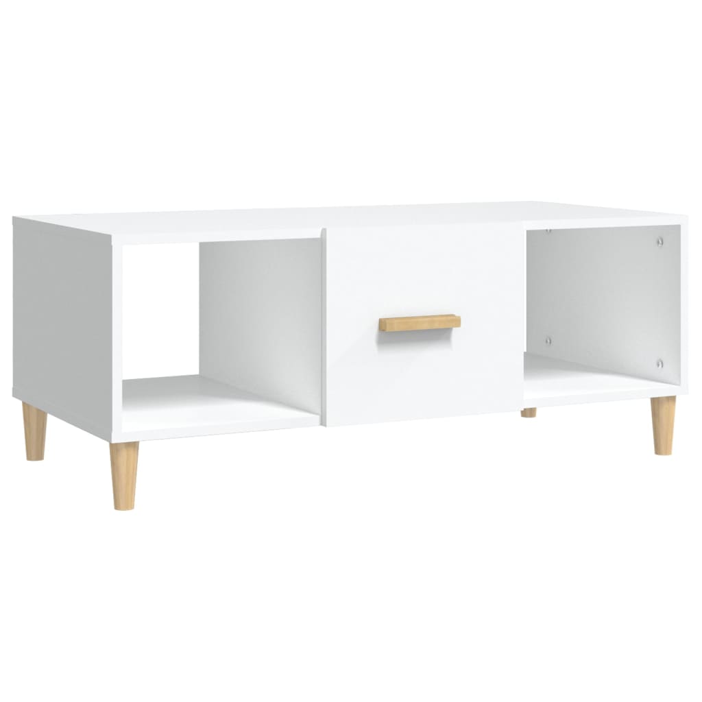 Table basse blanc 102x50x40 cm bois d'ingénierie - XIOS