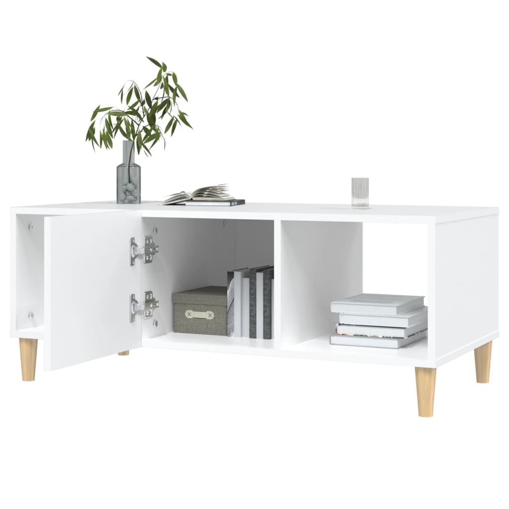 Table basse blanc 102x50x40 cm bois d'ingénierie - XIOS
