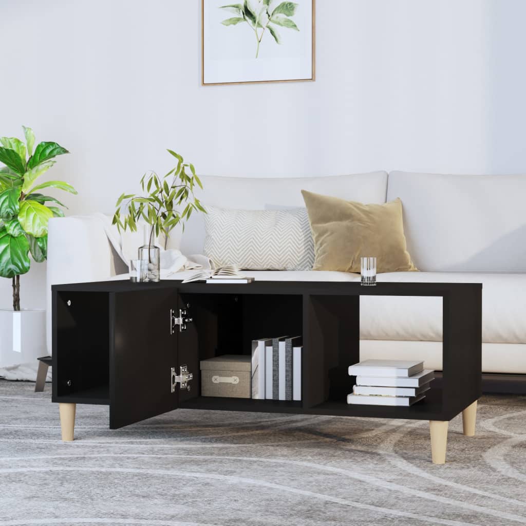 Table basse noir 102x50x40 cm bois d'ingénierie - XIOS