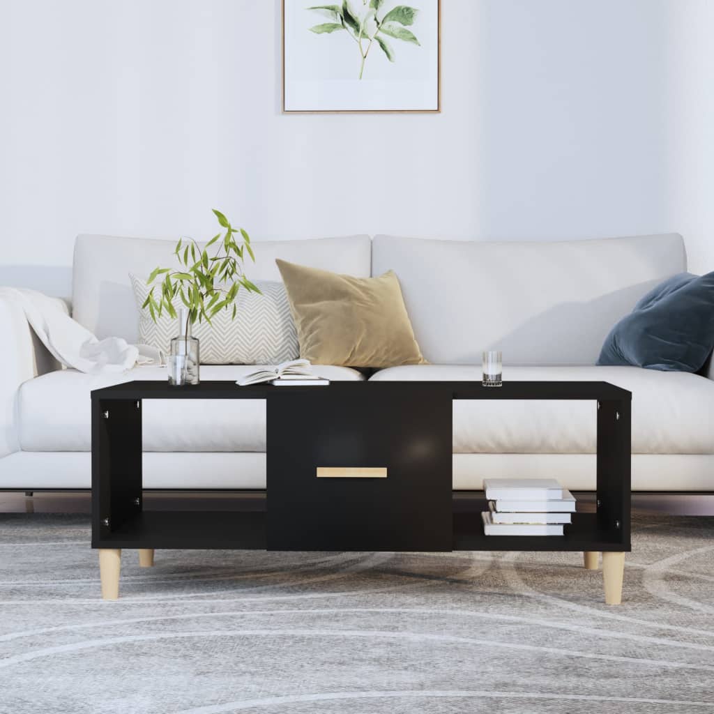 Table basse noir 102x50x40 cm bois d'ingénierie - XIOS