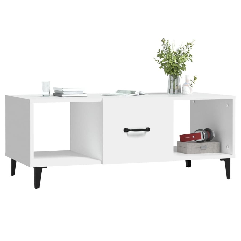 Table basse Blanc 102x50x40 cm Bois d'ingénierie - XIOS