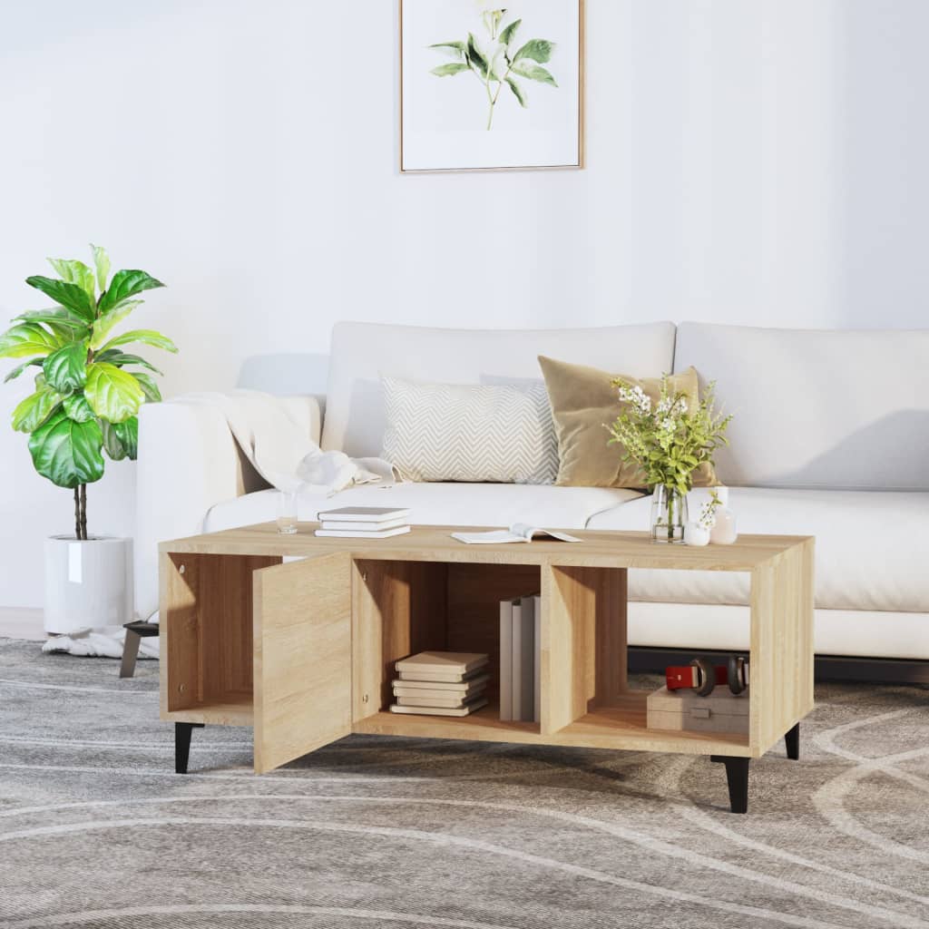 Table basse Chêne sonoma 102x50x40 cm Bois d'ingénierie - XIOS