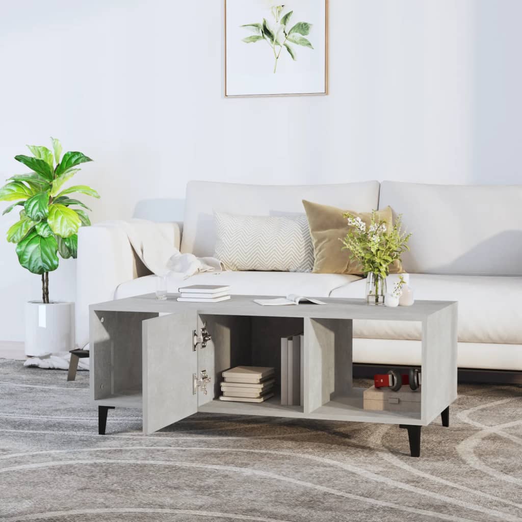 Table basse Gris béton 102x50x40 cm Bois d'ingénierie - XIOS