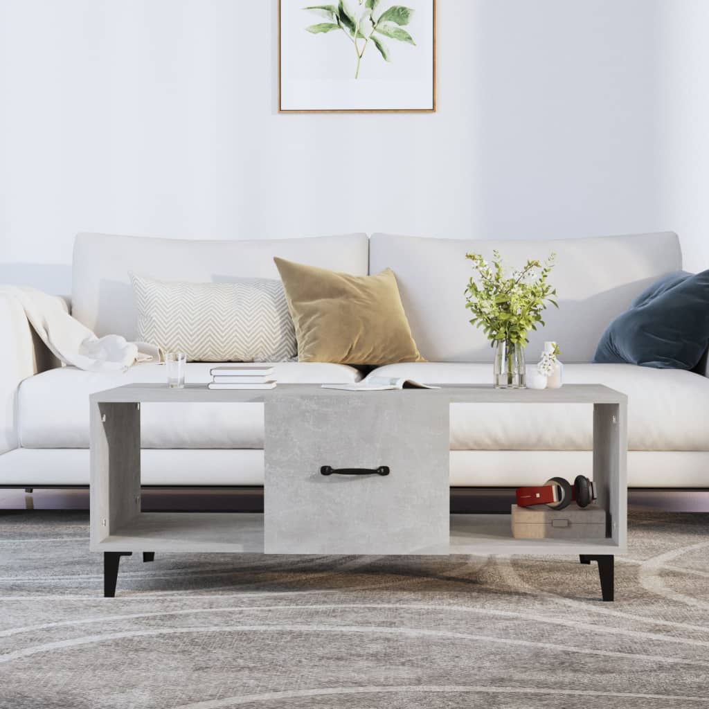 Table basse Gris béton 102x50x40 cm Bois d'ingénierie - XIOS