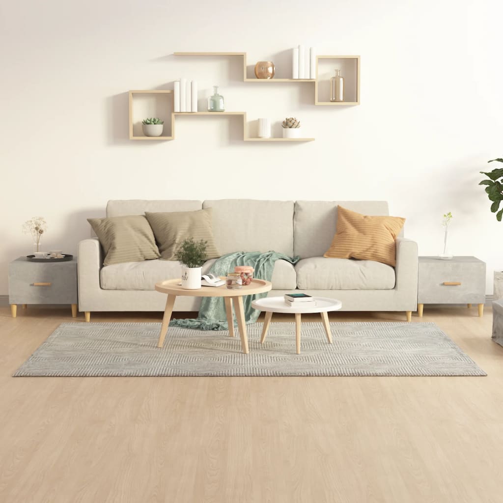 Tables basses 2 pcs gris béton 50x50x40 cm bois d'ingénierie - XIOS