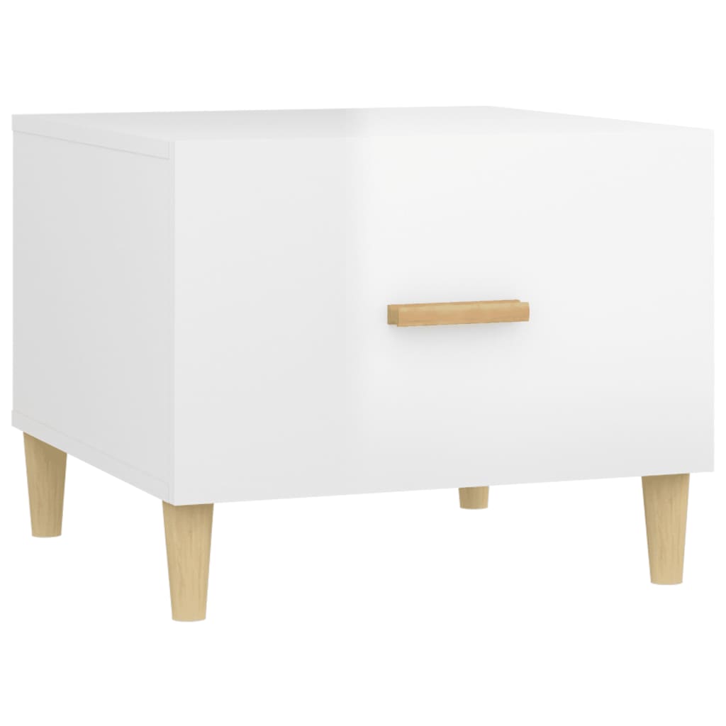 Table basse Blanc brillant 50x50x40 cm Bois d'ingénierie - XIOS