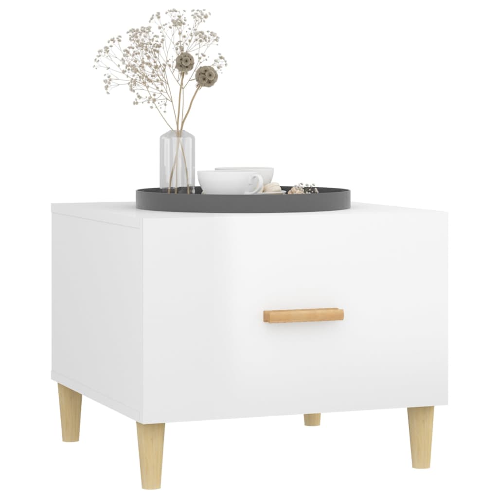 Table basse Blanc brillant 50x50x40 cm Bois d'ingénierie - XIOS