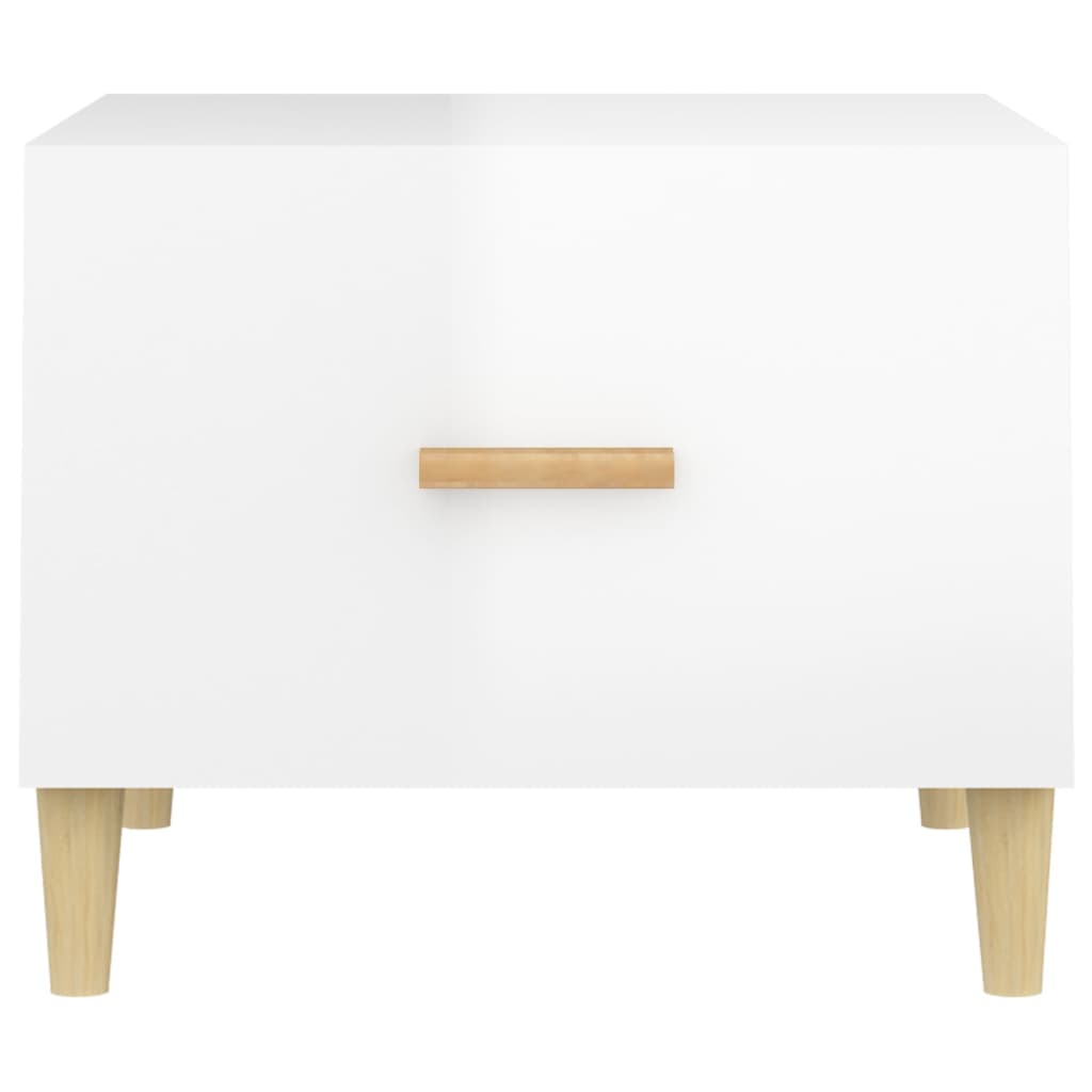 Table basse Blanc brillant 50x50x40 cm Bois d'ingénierie - XIOS