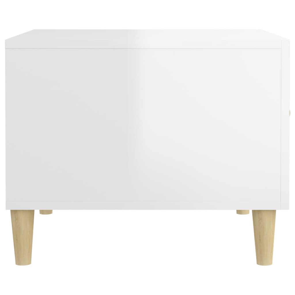 Table basse Blanc brillant 50x50x40 cm Bois d'ingénierie - XIOS