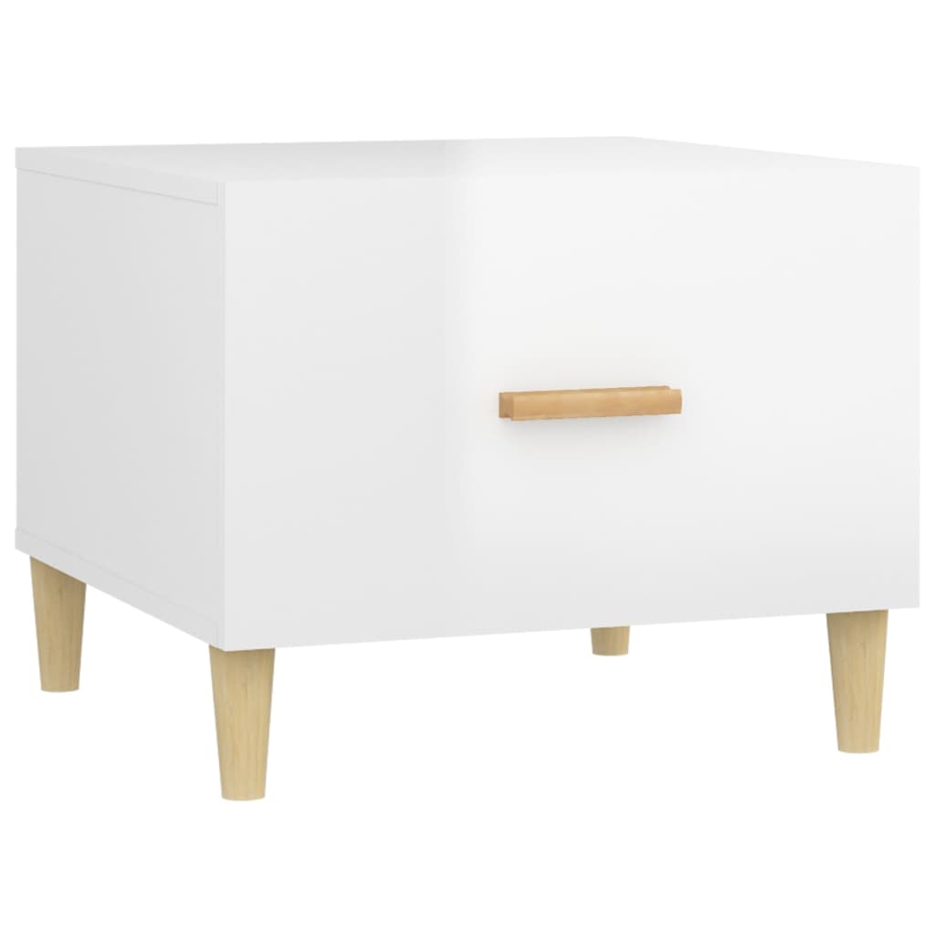Tables basses 2 pcs blanc brillant 50x50x40cm bois d'ingénierie - XIOS