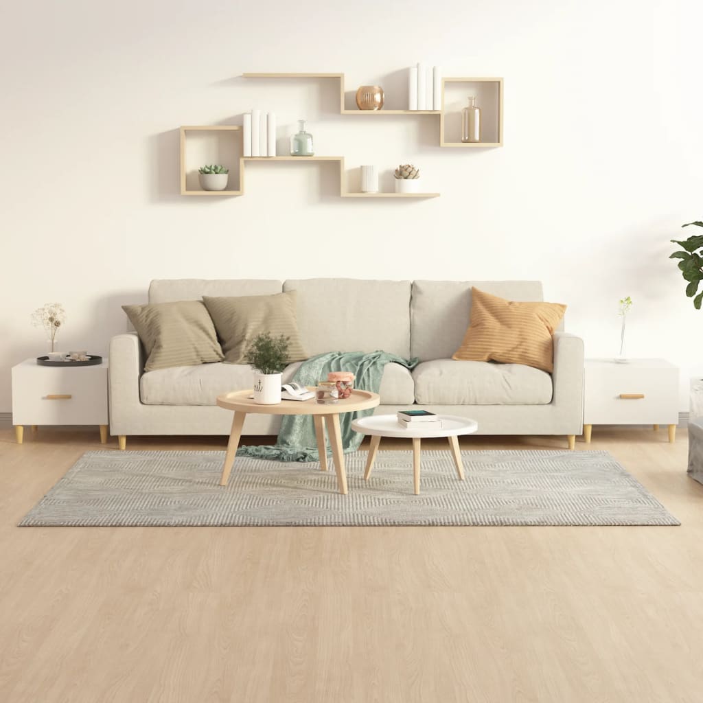 Tables basses 2 pcs blanc brillant 50x50x40cm bois d'ingénierie - XIOS