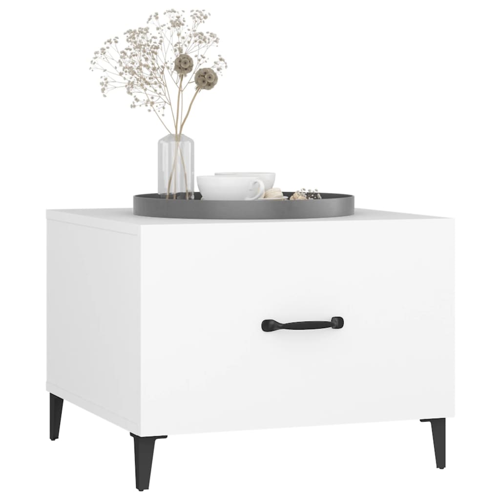 Table basse avec pieds en métal Blanc 50x50x40 cm - XIOS