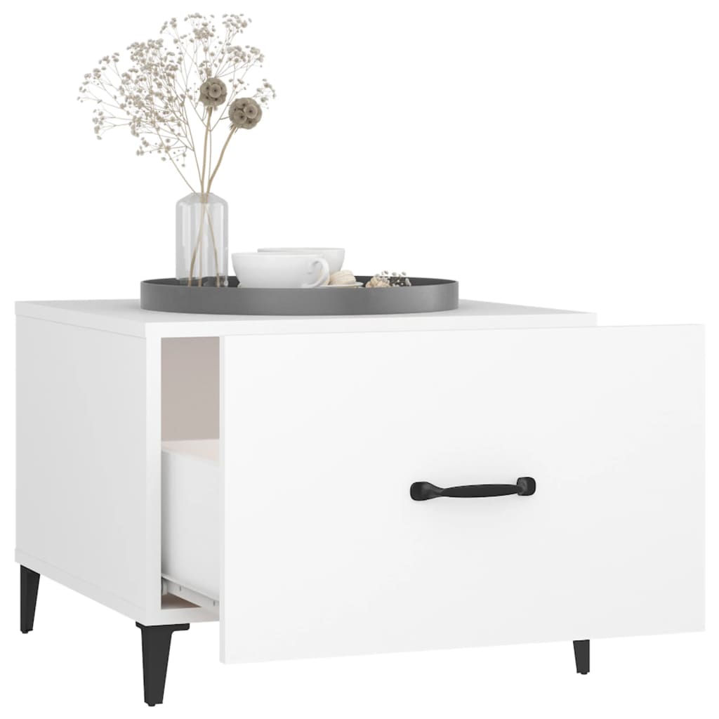 Table basse avec pieds en métal Blanc 50x50x40 cm - XIOS