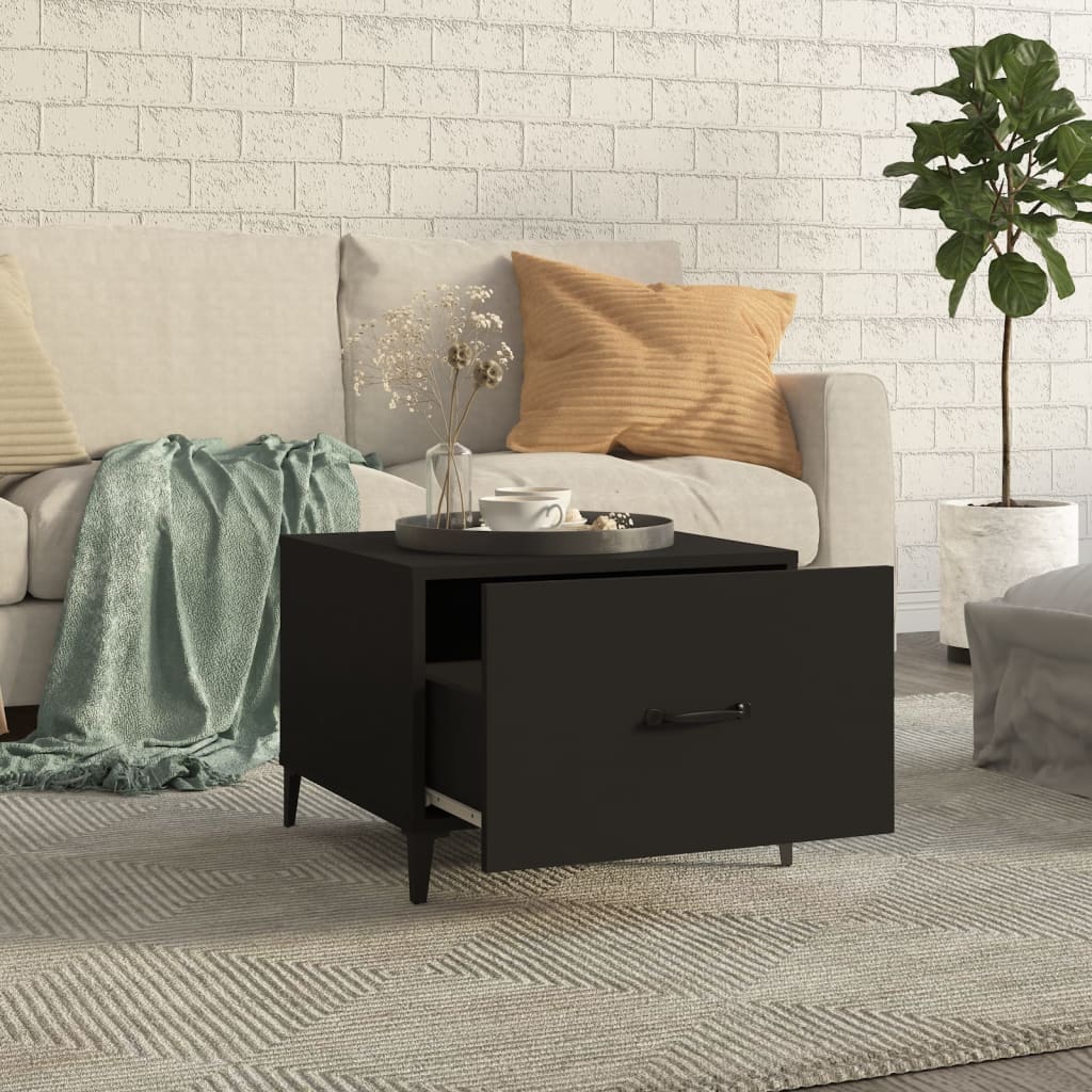 Tables basses avec pieds en métal 2 pcs Noir 50x50x40 cm - XIOS