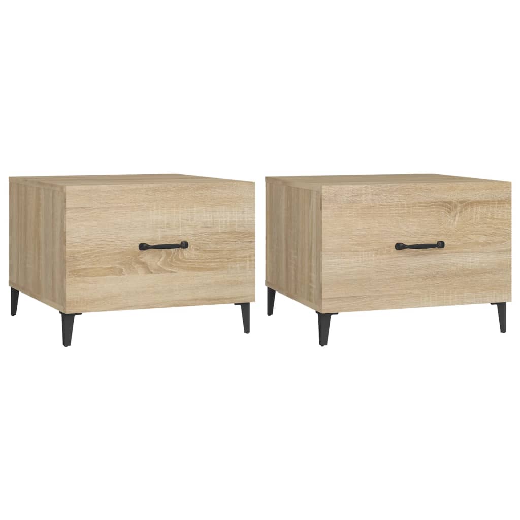 Tables basses avec pieds en métal 2 pcs Chêne sonoma 50x50x40cm - XIOS