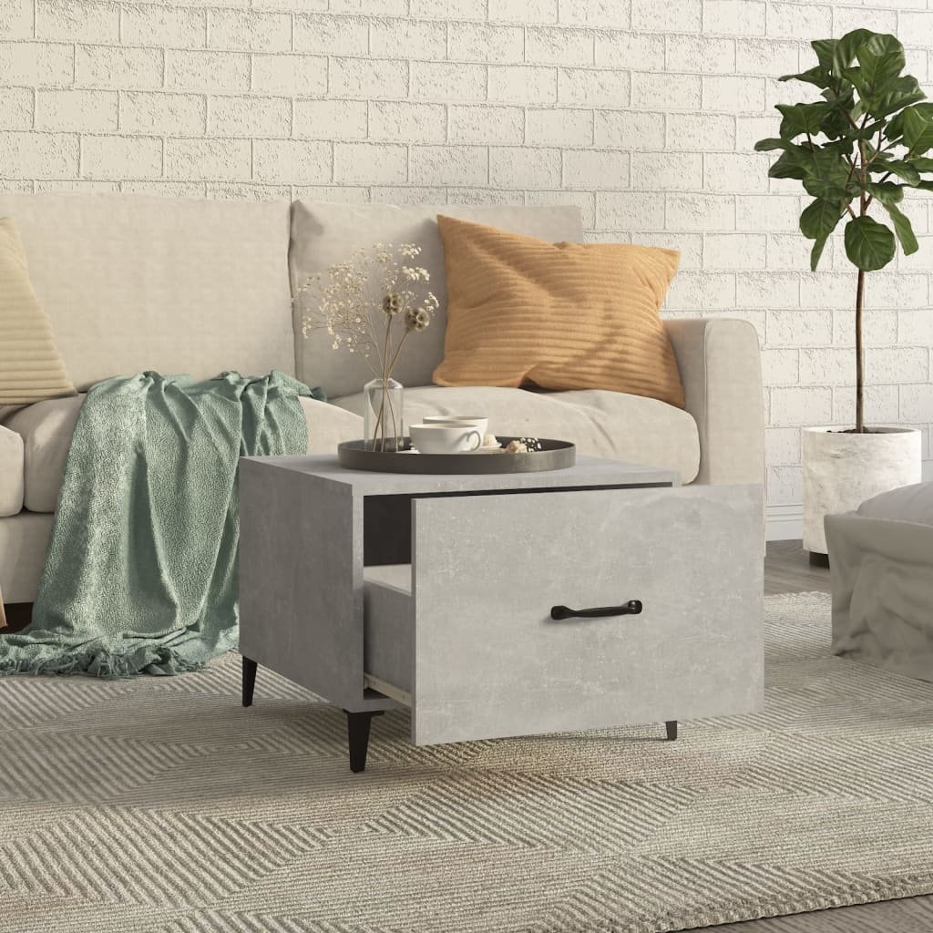 Table basse avec pieds en métal Gris béton 50x50x40 cm - XIOS