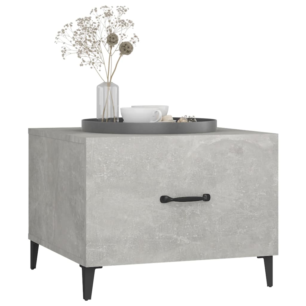 Table basse avec pieds en métal Gris béton 50x50x40 cm - XIOS