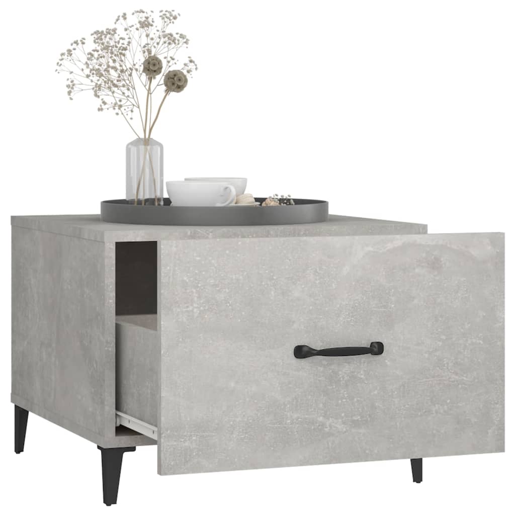 Table basse avec pieds en métal Gris béton 50x50x40 cm - XIOS