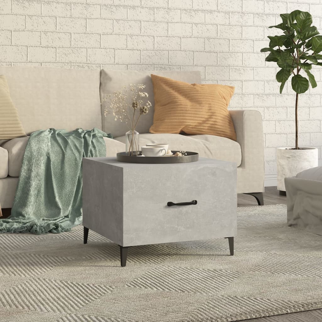 Table basse avec pieds en métal Gris béton 50x50x40 cm - XIOS