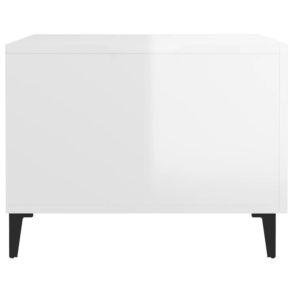 Table basse avec pieds en métal Blanc brillant 50x50x40 cm - XIOS