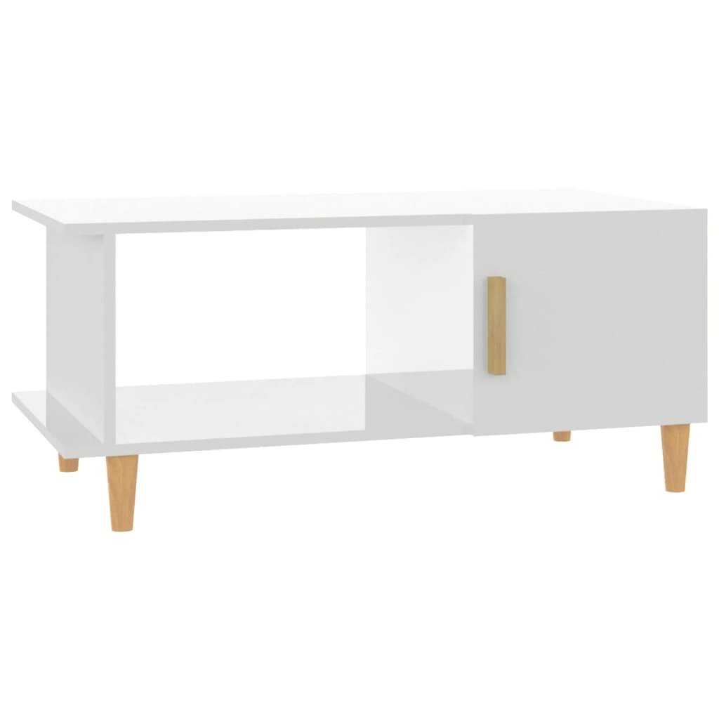 Table basse Blanc brillant 90x50x40 cm Bois d'ingénierie - XIOS