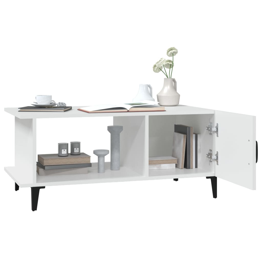 Table basse Blanc 90x50x40 cm Bois d'ingénierie - XIOS