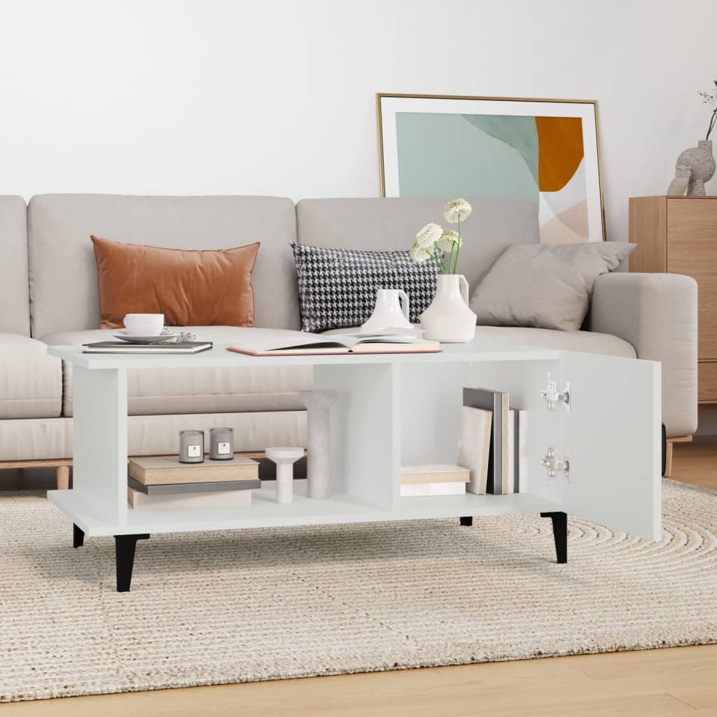 Table basse Blanc 90x50x40 cm Bois d'ingénierie - XIOS