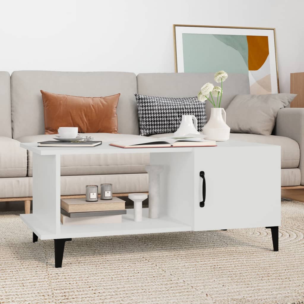 Table basse Blanc 90x50x40 cm Bois d'ingénierie - XIOS