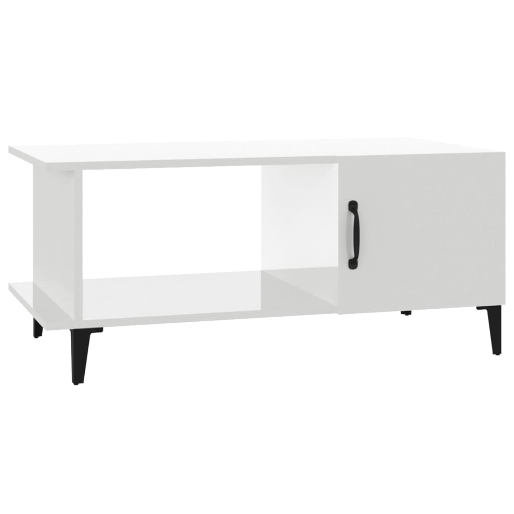 Table basse Blanc brillant 90x50x40 cm Bois d'ingénierie - XIOS