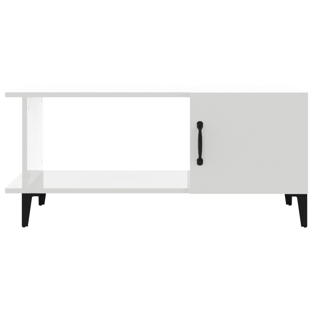 Table basse Blanc brillant 90x50x40 cm Bois d'ingénierie - XIOS