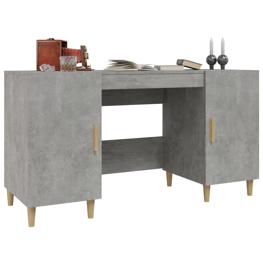 Bureau Gris béton 140x50x75 cm Bois d'ingénierie Bureaux vidaXL