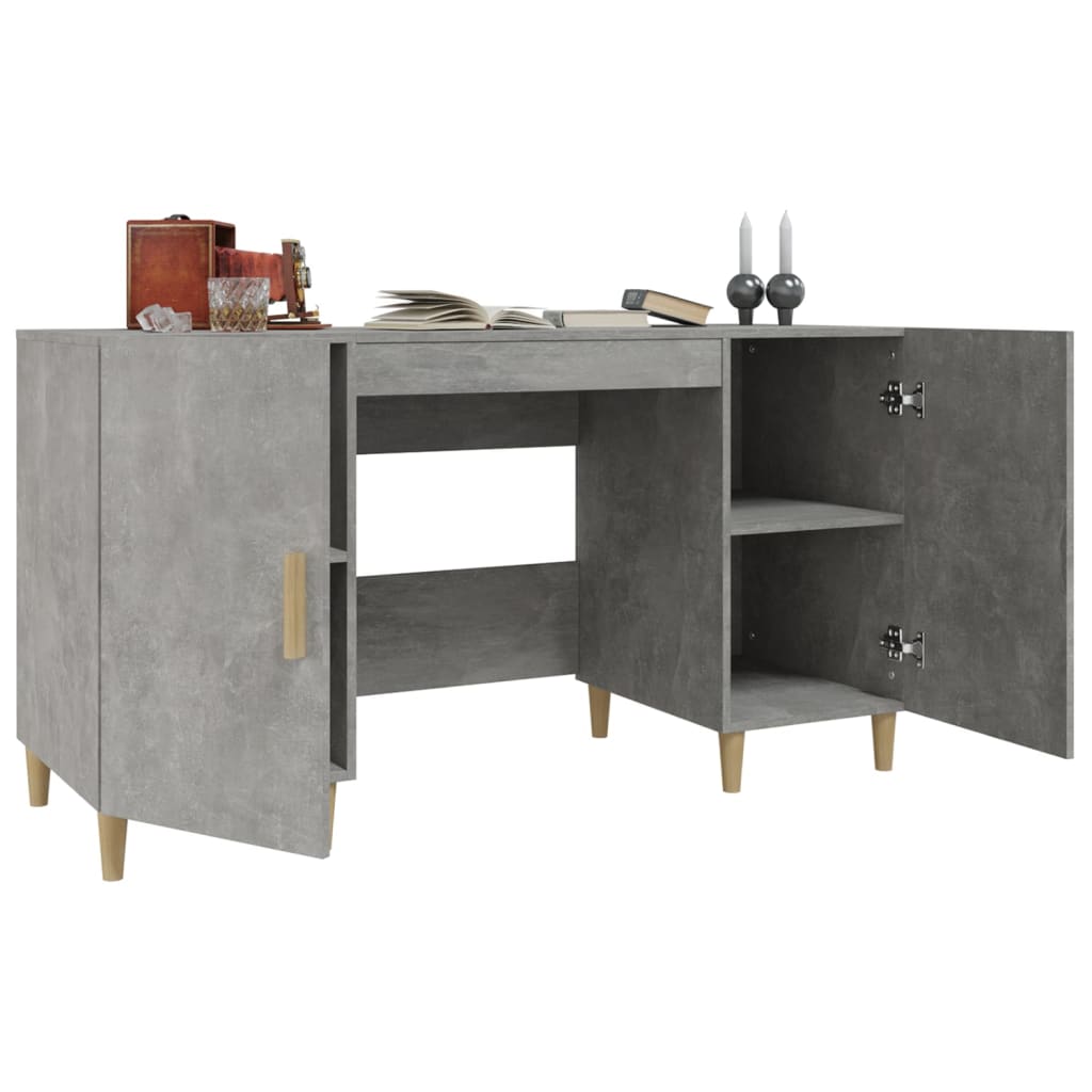 Bureau Gris béton 140x50x75 cm Bois d'ingénierie Bureaux vidaXL