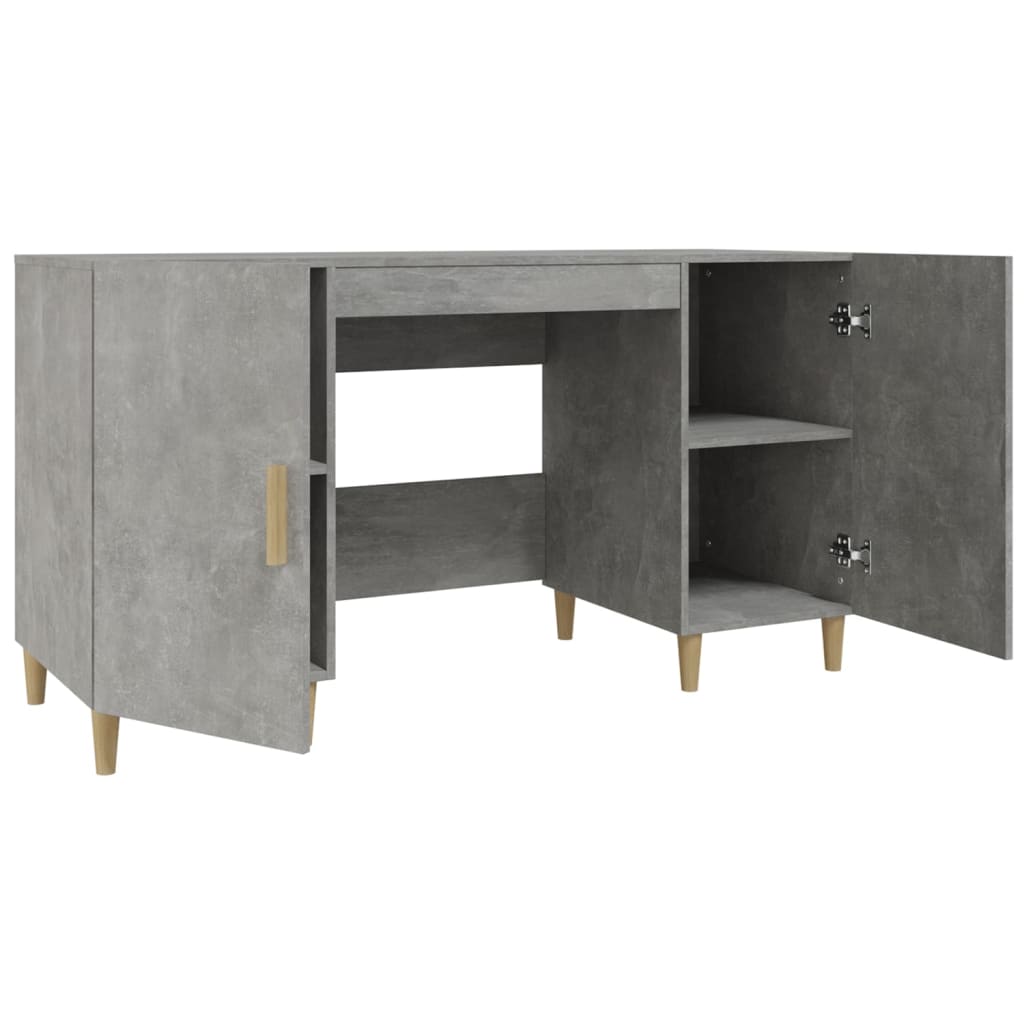 Bureau Gris béton 140x50x75 cm Bois d'ingénierie Bureaux vidaXL