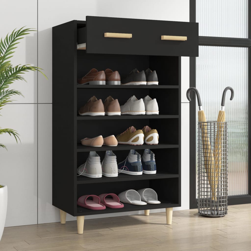 Armoire à chaussures Noir 60x35x105 cm Bois d'ingénierie - XIOS