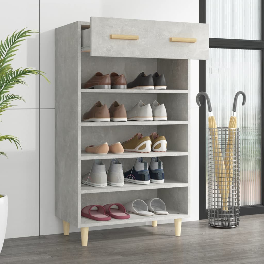 Armoire à chaussures Gris béton 60x35x105 cm Bois d'ingénierie - XIOS