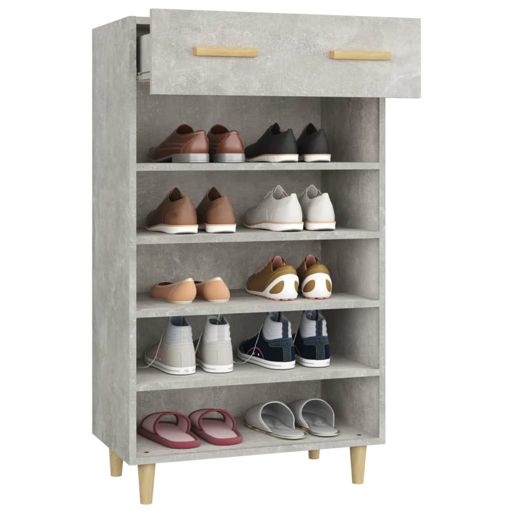 Armoire à chaussures Gris béton 60x35x105 cm Bois d'ingénierie - XIOS