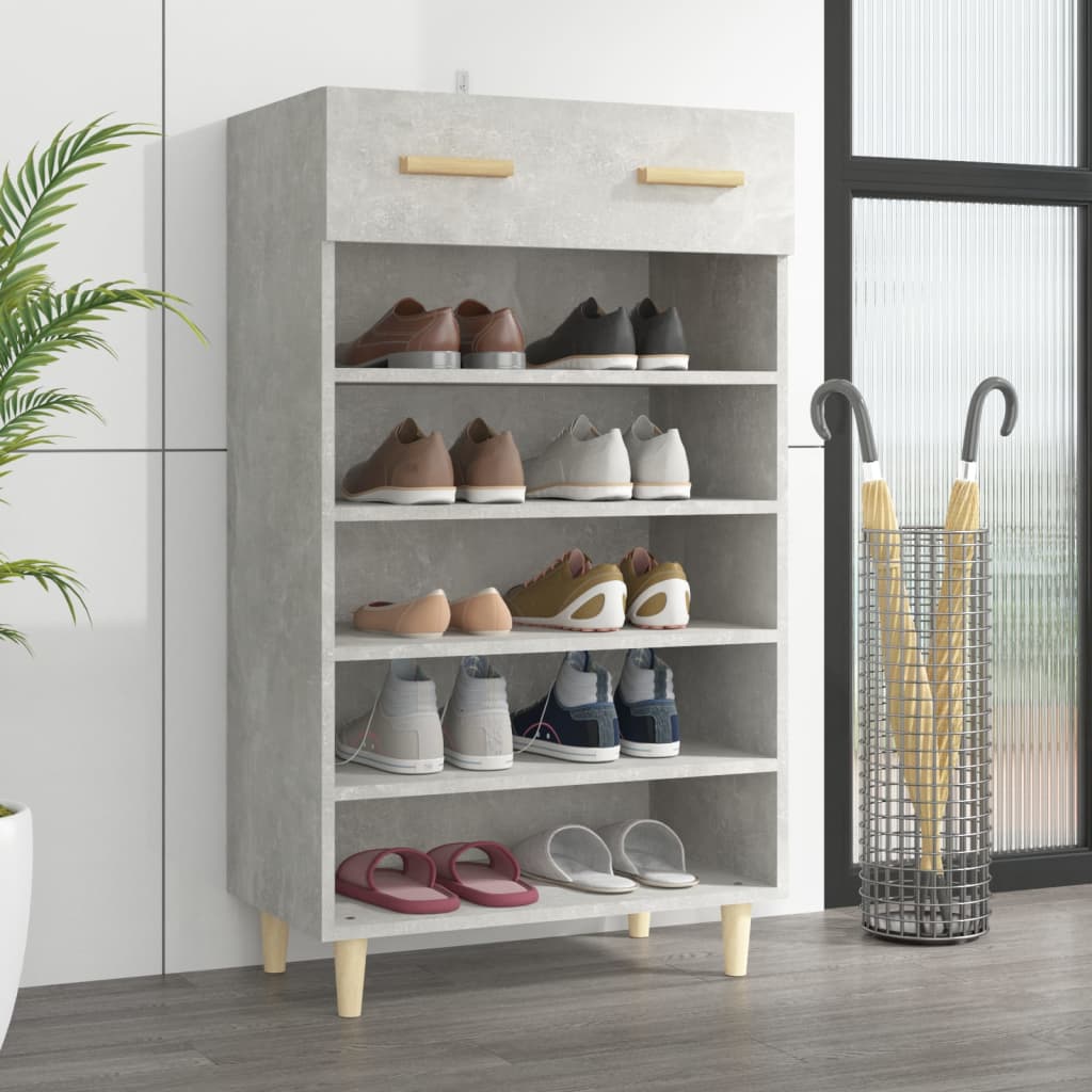 Armoire à chaussures Gris béton 60x35x105 cm Bois d'ingénierie - XIOS