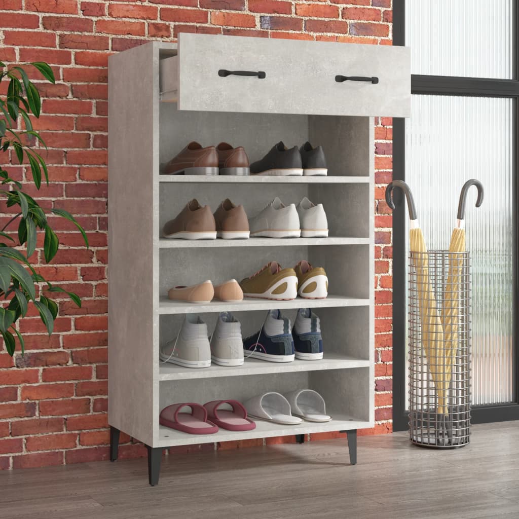 Armoire à chaussures Gris béton 60x35x105 cm Bois d'ingénierie - XIOS